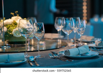 Elegant Table Setting In Wedding