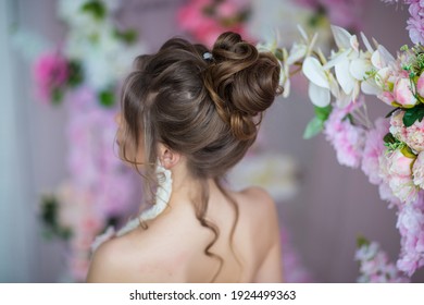 elegant wedding hairstyle with decoration