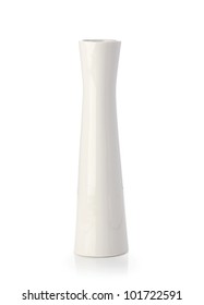 Elegant White Vase Isolated On White