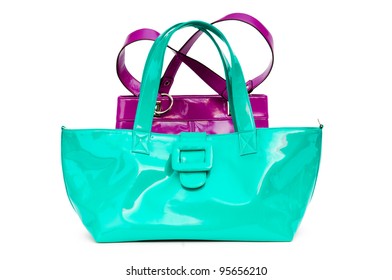 Elegant woman bag on white - Shutterstock ID 95656210