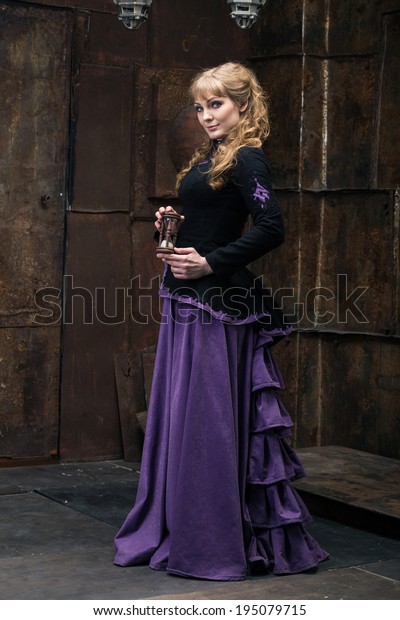 Elegant Woman Dressed Civil War Era Stock Photo Edit Now 195079715
