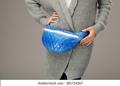 Elegant Woman With A Fanny Pack. Closeup Picture 