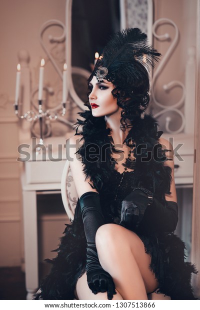 Elegant Woman Retro Style 20s Lady Stock Photo Edit Now 1307513866
