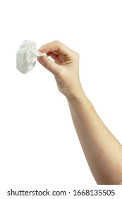 Elegant Woman's Hand Holding A Paper Tissue To Whipe Out. Useful For Presentations And Visual Graphics On Whiteboards. More Photo's With Same Graceful Hand. Easy To Isolate Into Png Format