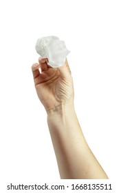 Elegant Woman's Hand Holding A Paper Tissue To Whipe Out. Useful For Presentations And Visual Graphics On Whiteboards. More Photo's With Same Graceful Hand. Easy To Isolate Into Png Format