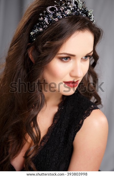 Elegant Young Woman Perfect Makeup Hair Stock Photo Edit