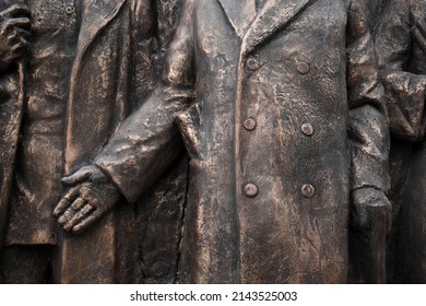 Element Of A Bronze Sculpture.  Close Up View 