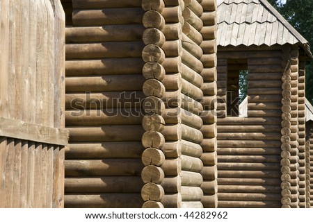 Element of a wooden log house