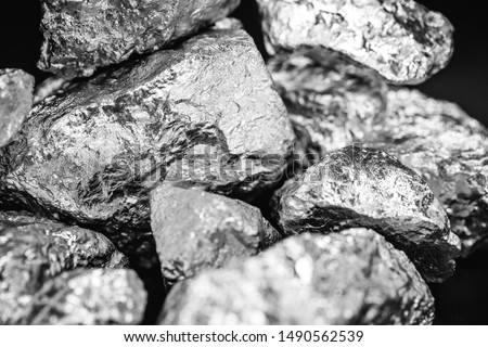 Elemental Chromium specimen sample isolated on black background, mining and gemstone concept.