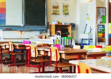 Elementary classroom, back to school concept - Shutterstock ID 583046317