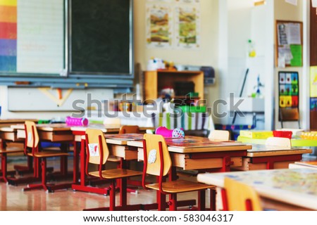 Elementary classroom, back to school concept