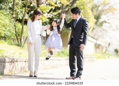 Elementary school entrance ceremony family portrait - Shutterstock ID 2239804533