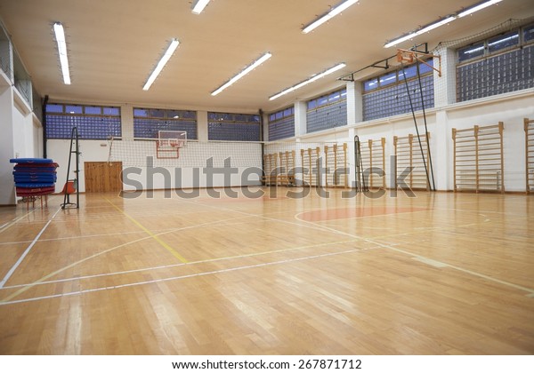 Elementary School Gym Indoor Volleyball Net Stock Photo (edit Now 