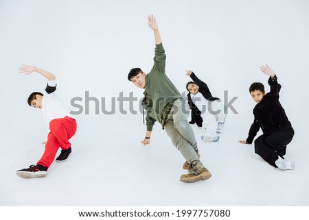 Elementary School Movement Dancer Lessons, Performance Dance Dance Classroom, Fun Group Workout Friendship in White Studio.