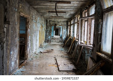 Elementary School. Prypiat - Chernobyl Zone. Nuclear Disaster. Abandoned Place. Ukraine