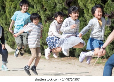 
Elementary School Student Doing Skipping Rope