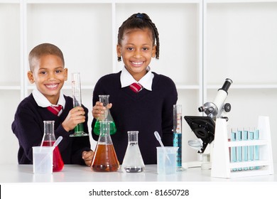 Elementary School Students In Science Lab