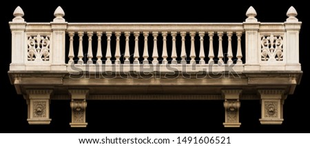 Elements of architectural decoration of buildings, arches and colonnades, columns and capitals, patterns and stucco molding. On the streets in Barcelona, ​​public places.
