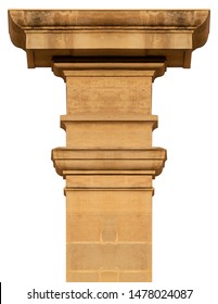 Elements of architectural decorations of buildings, columns and capitals, gypsum moldings, wall textures and patterns. On the streets in Catalonia, public places.