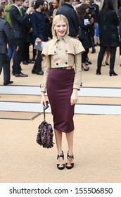 Elena Perminova At London Fashion Week SS14  - Burberry Prorsum S/s 2014 - Arrivals, London. 16/09/2013