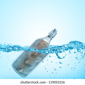 Elephant In Bottle Floating On Water