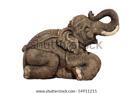  Elephant Carvings on white background
