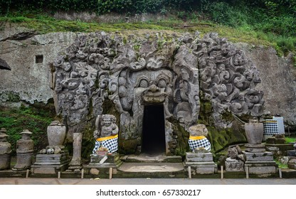 Elephant Cave Temple At Ubud Township In Bali, Indonesia. Bali, Indonesia Is A Lush Island Paradise, Famed For Its Art, Culture, And Recreation.