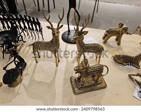 Elephant Deer Sitaram Copper and brass  Showpiece Metal Statue Set for Decorative Showpiece Enhance Your Home, Animal Idol Figurines Idol traditional Beautiful colourful beauty Great Photo wallpaper