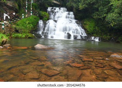 Elephant Falls A Three-tier Waterfall In Shillong, Meghalaya, India. 3rd Layer In Photo