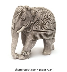 Elephant figurine isolated on white background