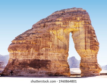 Elephant rock outcrop geological formation, "Al Ola" Al Ula, Saudi Arabia