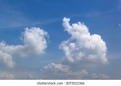 Elephant Shape Clouds On Blue Sky Background