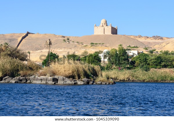 Elephantine Island Mausoleum Aga Khan Background Stock Photo 1045339090 ...