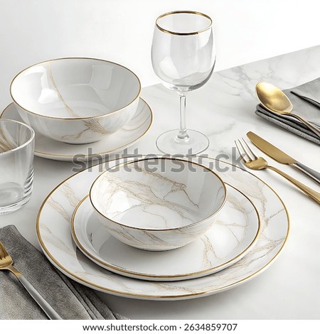 
Elevate your table setting with this exquisite Cello White  Dinner Set, featuring delicate gold rim accents and a unique flowing gold design, creating a refined and opulent aesthetic