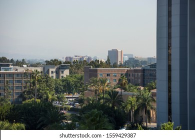 Elevated Daytime View Of The Anaheim, California Skyline.