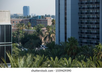 Elevated Daytime View Of The Anaheim, California Skyline.