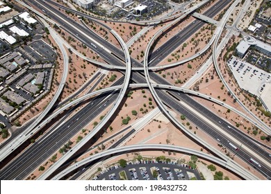 Elevated Interstate Interchange In North Phoenix, Arizona