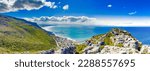 Elevated panoramic view of Kalk Bay Harbour in Cape Town	