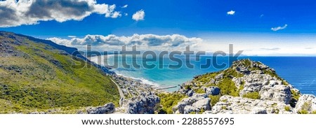 Elevated panoramic view of Kalk Bay Harbour in Cape Town	