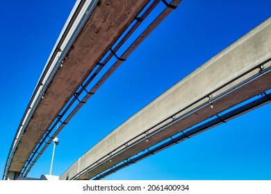 Elevated Rail With Blue Sky On The Background