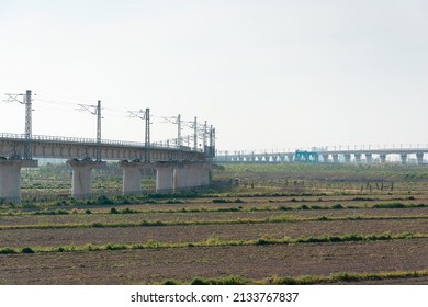 Elevated Railway On The Outskirts Of The City