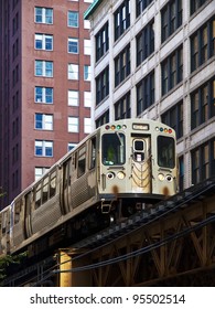 The Elevated Train  In Chicago