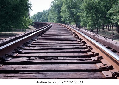 Elevated  Train Trestle going through wooded area