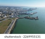 Elevated view of the City of Southampton and Docks