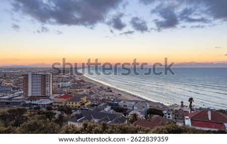 Elevated view of Muizenberg beach in False Bay Cape Town, South Africa