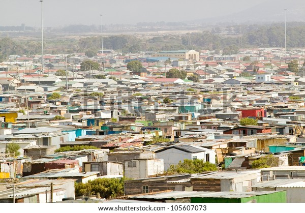 Elevated View Shanty Towns Squatter Camps Stock Photo Edit Now 105607073