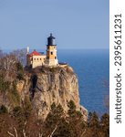 Elevated view of Split Rock Lighthouse on North Shore of Minnesota