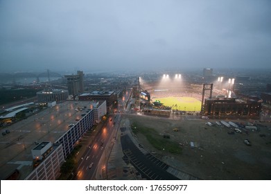 An Elevated View Of The Third Busch Stadium And St. Louis, Missouri, Where The Pittsburgh Pirates Beat The 2006 World Series Champion Baseball Team, The St. Louis Cardinals 9/2/06