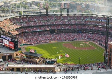 An Elevated View Of The Third Busch Stadium And St. Louis, Missouri, Where The Pittsburgh Pirates Beat The 2006 World Series Champion Baseball Team, The St. Louis Cardinals 9/2/06