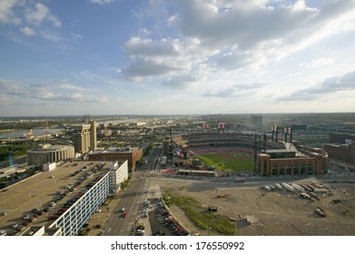 An Elevated View Of The Third Busch Stadium And St. Louis, Missouri, Where The Pittsburgh Pirates Beat The 2006 World Series Champion Baseball Team, The St. Louis Cardinals 9/2/06